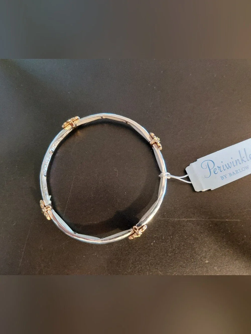 Periwinkle By Barlow, Silver And Gold Tone Stretch Bracelet. NWT